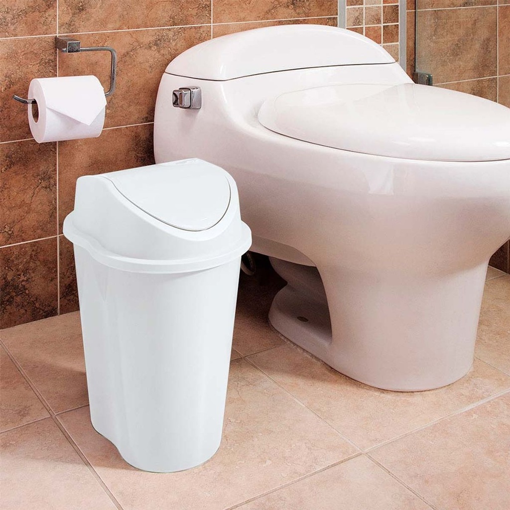 BASURERO TAPA VAIVEN STYLE 10LTS BL #8779 RIMAX #2367