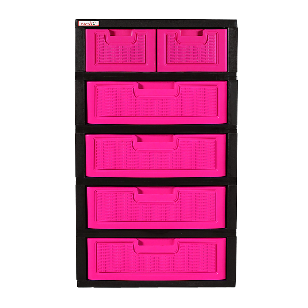 GAVETERO JUMBO RATTAN 5G MAGENTA PLASTIMAS 32248