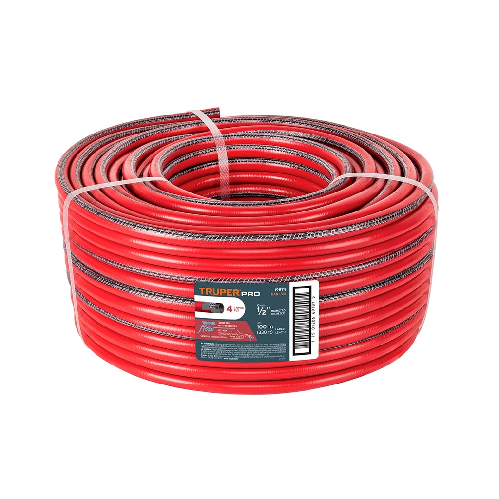 POR-METRO MANG REFOR 4 CAPAS R100M MAN-1/2X #12072 19874 TRUPER