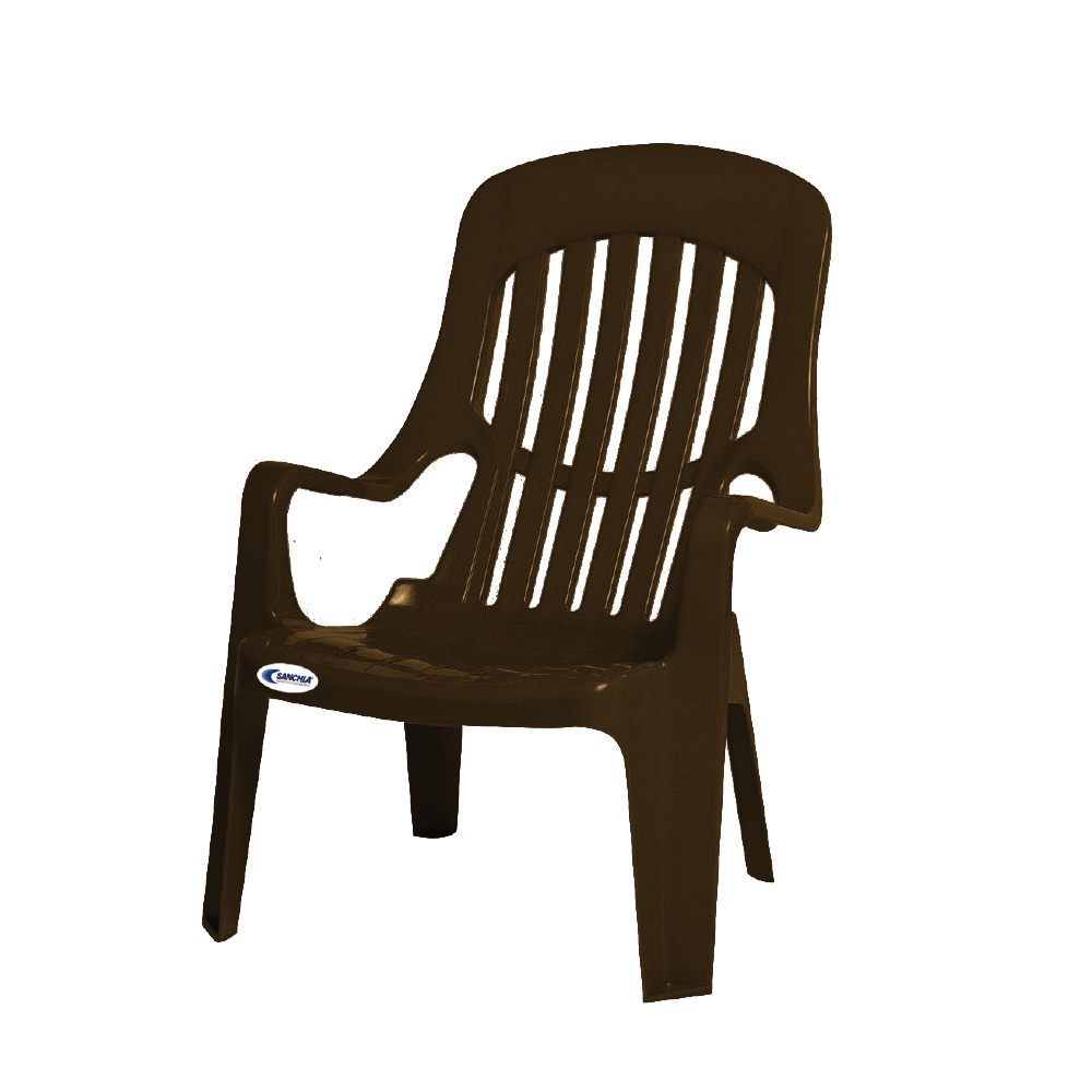 SILLA PLASTICA CON BRAZO (RELAX) CAFE