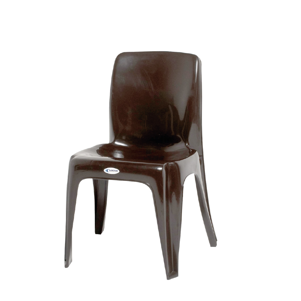 SILLA PLASTICA SIN BRAZO ETERNA CAFE