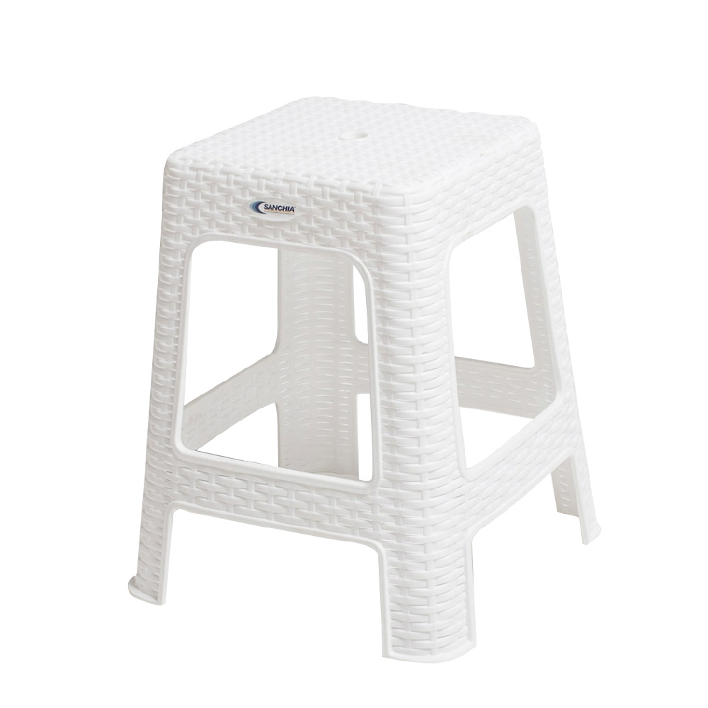 BANCO PLASTICO (RATAN) BLANCO