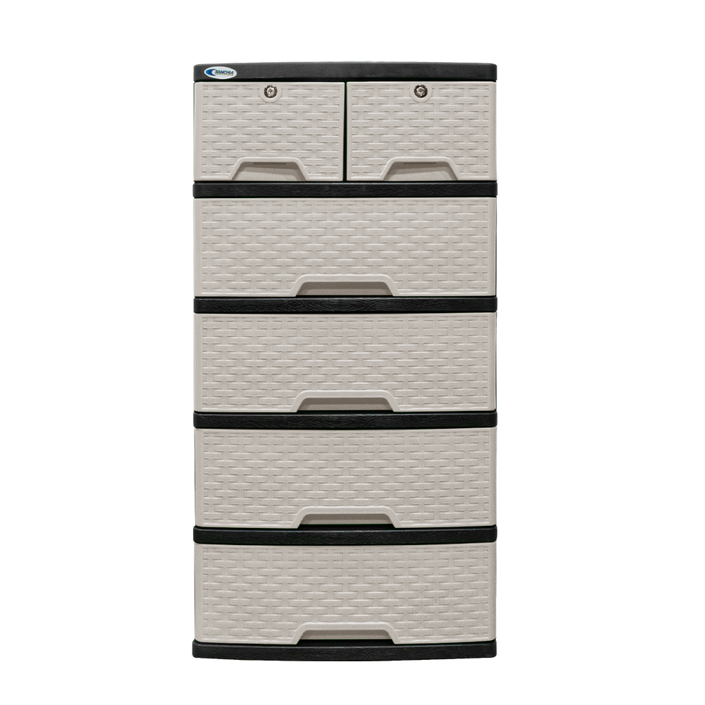 GAVETERO ETERNO RATAN CON SEGURIDAD BEIGE