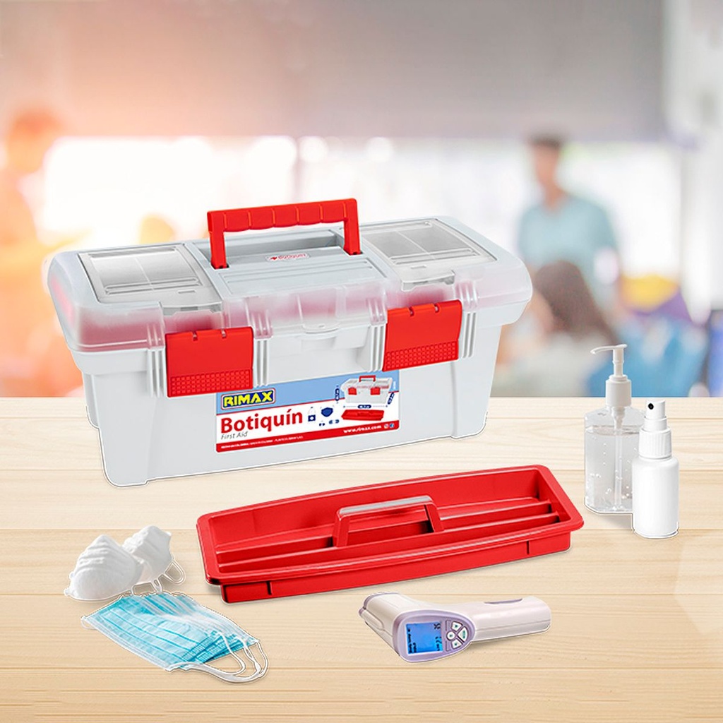 CAJA BOTIQUIN 18 PULGADA TO BLANCO NATURAL ROJO #12246-XP RIMAX