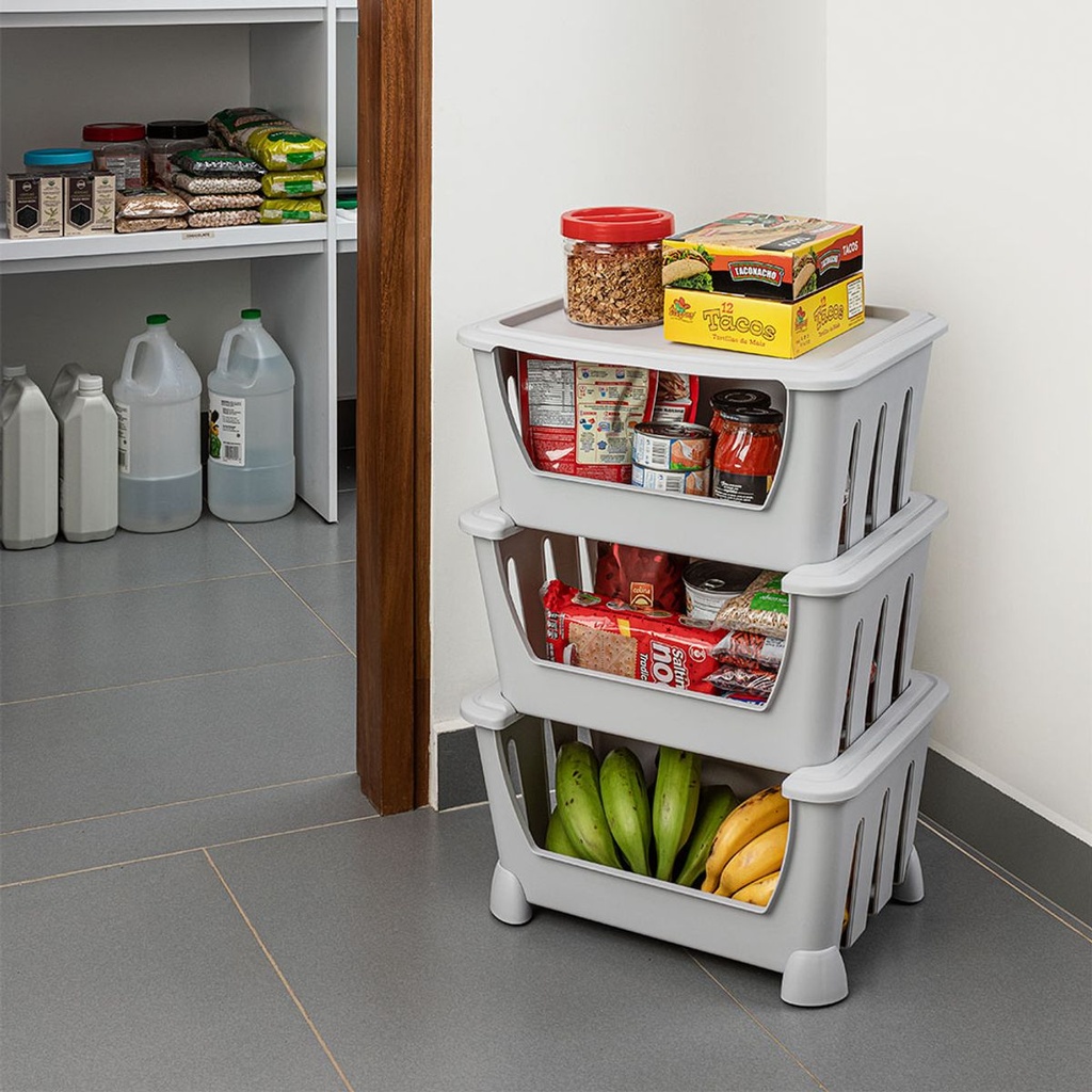 CANASTA ORGANIZADORA GRIS HIELO RIMAX #12374-XP