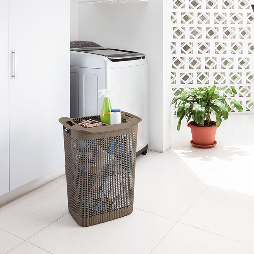 CESTA DE ROPA LINUM50 LTS MOCCA #11783 RIMAX #36496
