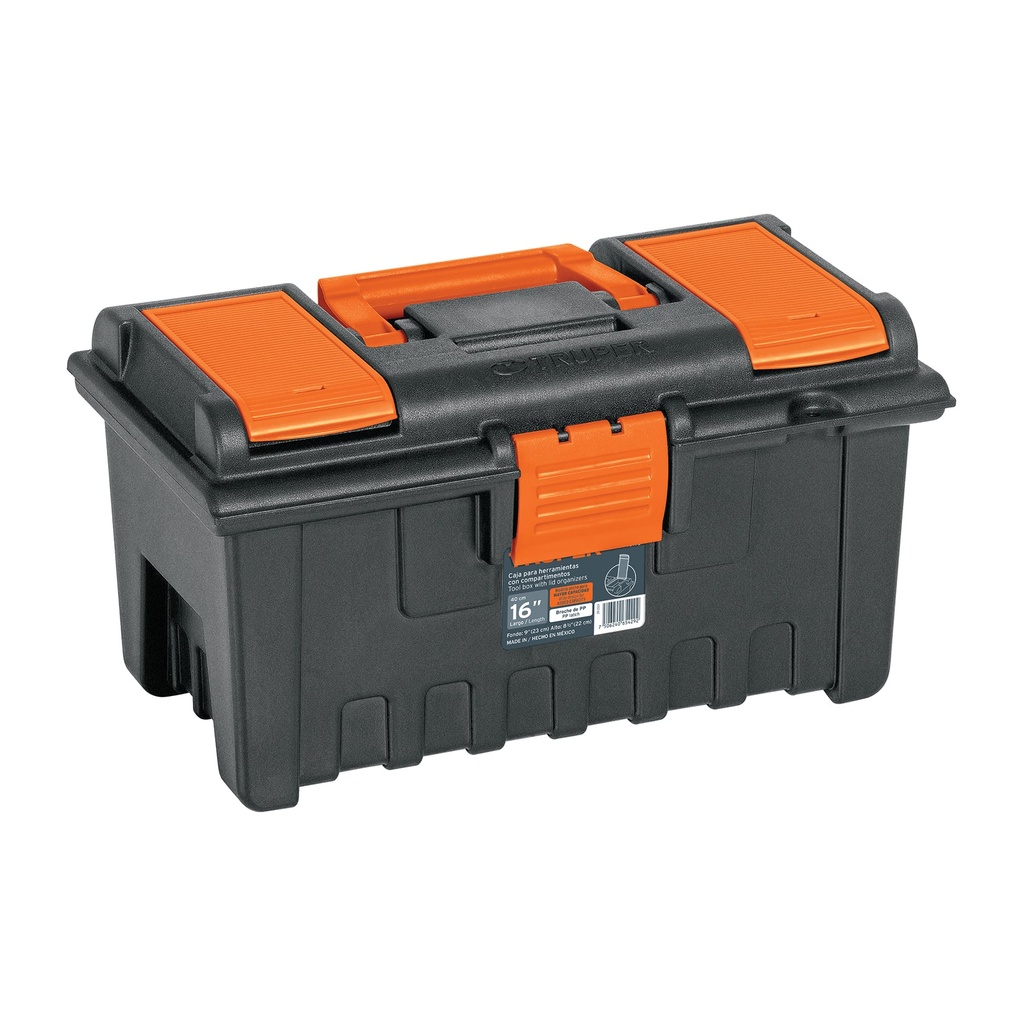 CAJA PLAST 16 C/COMPART NARANJA CHA-16NC TRUPER #37034
