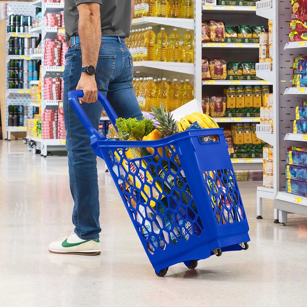 CESTA MOVIL SUPERMERCADOS 65 L AZUL #13745 RIMAX #45570