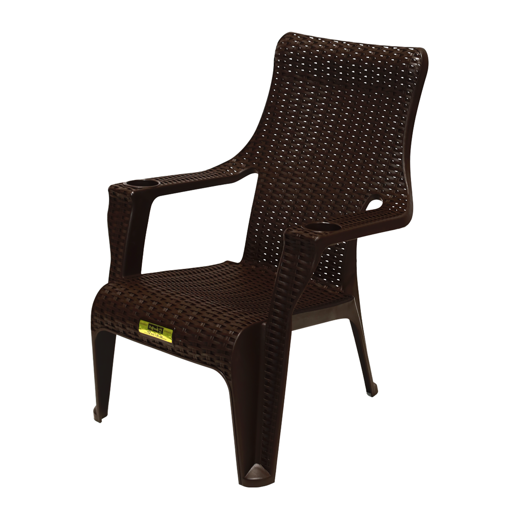 (A00819) SILLA SIESTA CON PORTAVASOS CAFÉ PLASTIMAS