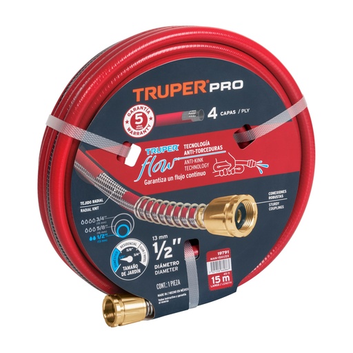 [7221] MANGUERA REFOR 1/2X15M 4 CAPAS MAN-15X1/2X TRUPER #9857 19791