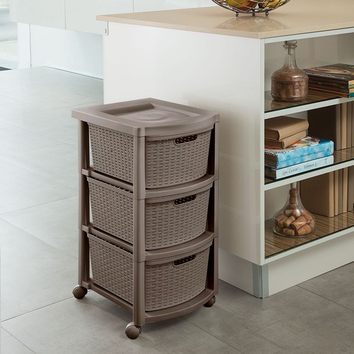 [2125] CAJONERO RATTAN 3G MOCCA  RIMAX #9832
