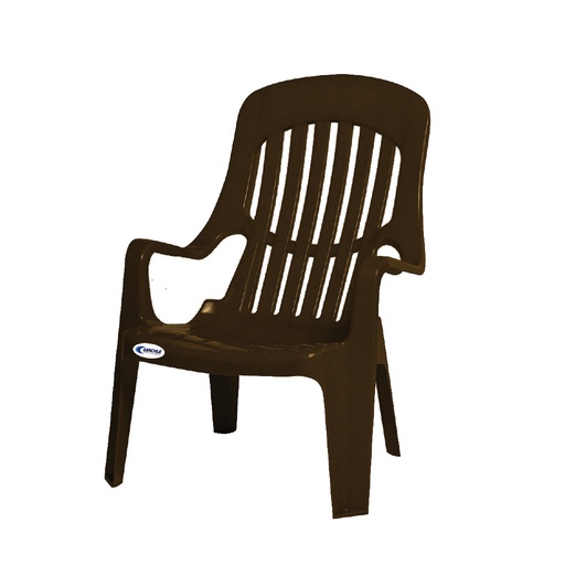 [2261] SILLA PLASTICA CON BRAZO (RELAX) CAFE