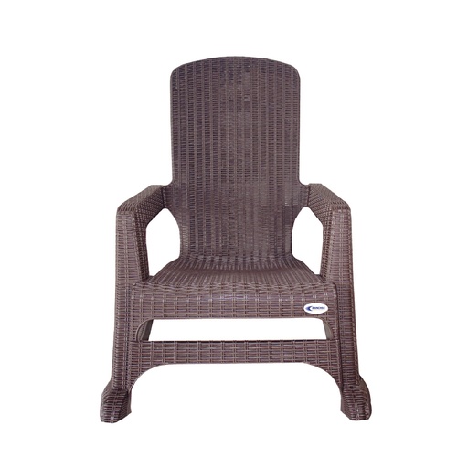 [2268] SILLA PLASTICA CON BRAZO MECEDORA (ETNA) CAFE