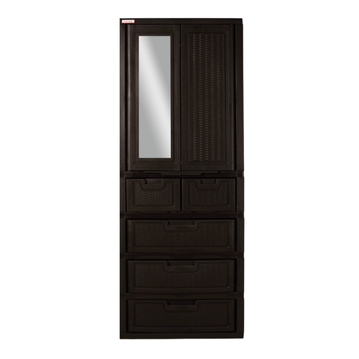 [29175] ARMARIO PREMIUM RATTAN 3N CAFE PLASTIMAS #32252