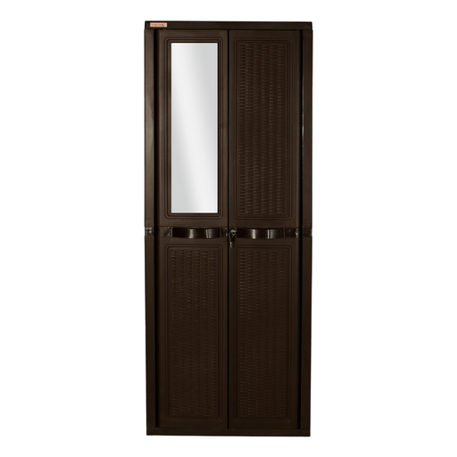 [29176] ARMARIO CLASICO RATTAN 3 REPISAS CAFE PLASTIMAS #22201