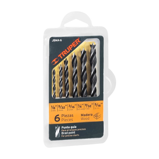 [29529] JGO. DE BROCAS PARA MADERA, 6 PIEZAS JBMA-6 TRUPER #27588