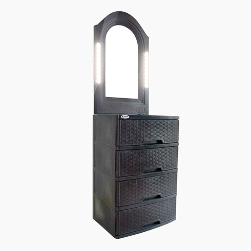 [3013] TOCADOR GLAMOUR RATAN CAFE CON SEGURO  #P0148